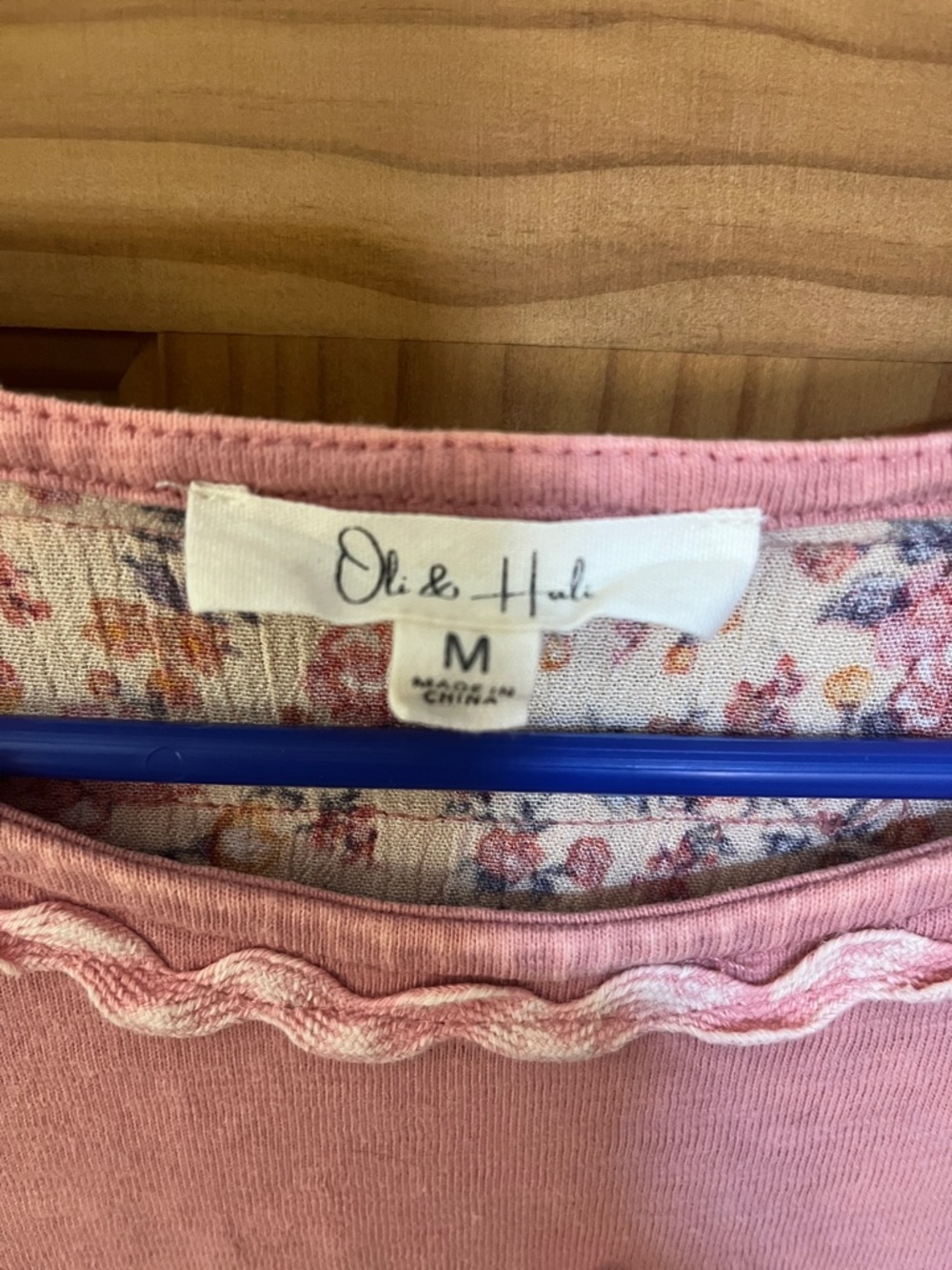 Oli & Hali Patchwork Pink Floral Raglan Tunic - Picture 3 of 3